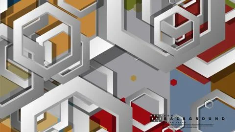 Abstract geometric background with hexagon, middle ages color composition. Ve Ilustración de archivo