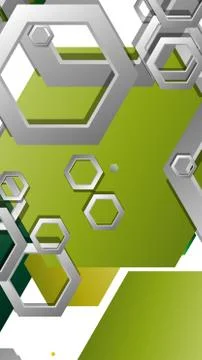 Abstract geometric background with hexagons, foliage color composition. Vecto Stock Illustration