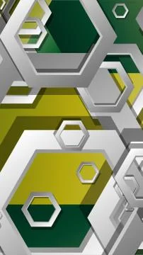 Abstract geometric background with hexagons, foliage color composition. Vecto Stock Illustration