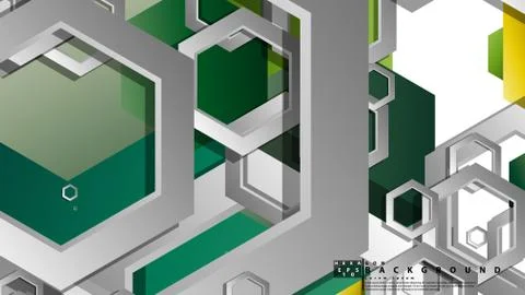 Abstract geometric background with hexagons, foliage color composition. Vecto Illustrazione stock