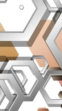 Abstract geometric background with hexagons skin color composition. Vector il Stock Illustration