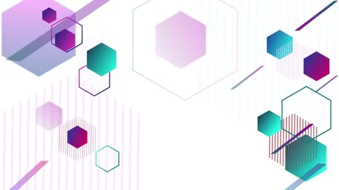 Abstract geometric background with hexagons soft gradients animation Stock Footage 339290276