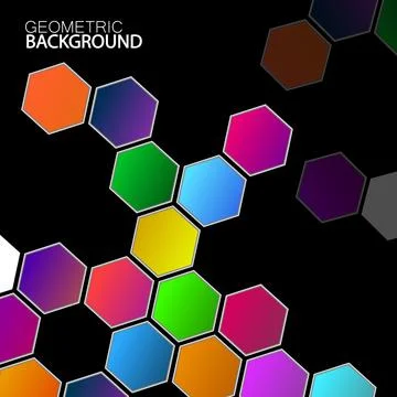 Abstract geometric background with hexagons. Vector illustration Stock Illustration