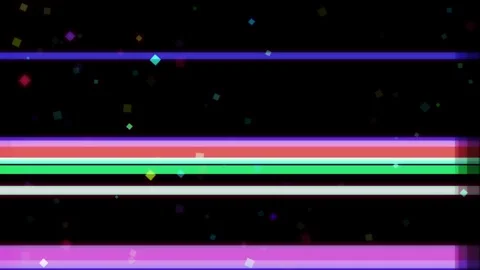 Abstract geometric background with horizontal glowing lines and scattered s.. Stock Footage 335442347