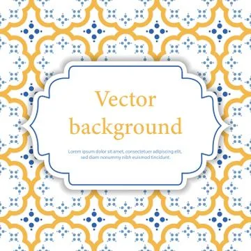 Abstract geometric background illustration with place for text. Azulejo pattern Stockillustratie