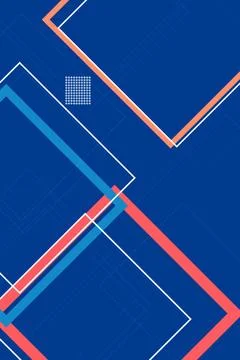 Abstract geometric background of intersecting chevrons and bars in deep blu.. Stock Illustration