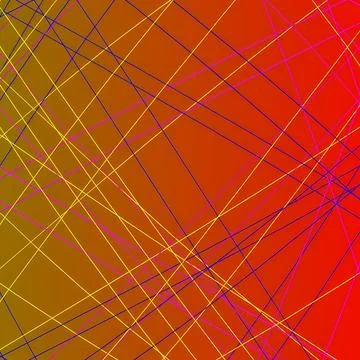 Abstract Geometric Background with Intersecting Colorful Lines on Warm Red Stock Illustration