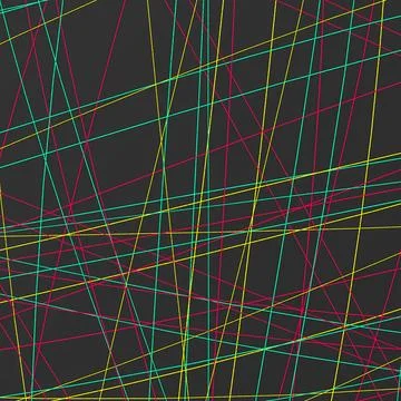 Abstract Geometric Background with Intersecting Teal Yellow and Red Lines Stock Illustration