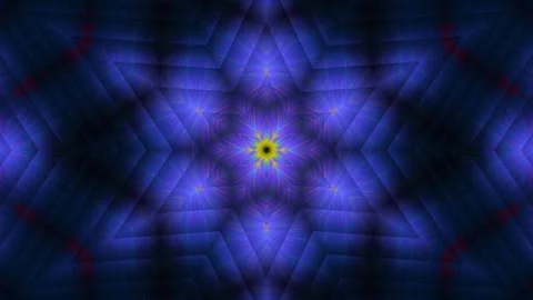 Abstract geometric background with intricate blue and yellow pattern Stock Footage 340528625