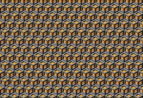 Abstract geometric background.  Intricate pattern of interlocking cubes in .. Stockillustratie
