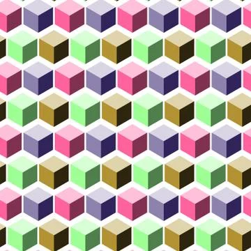 Abstract geometric background with isometric cubes Stock Illustration