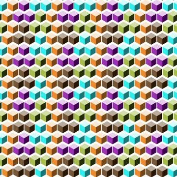 Abstract geometric background with isometric cubes Stock Illustration