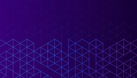 Abstract geometric background with isometric digital blocks. Block-chain conc 库存插图