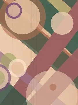 Abstract geometric background with layered circles and soft color blocks in.. Stock Illustration