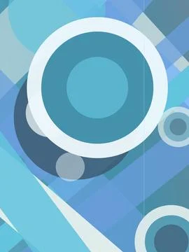 Abstract geometric background with layered circles and dots in cool blue sh.. Stock Illustration