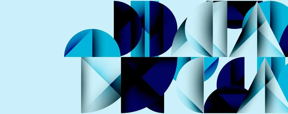 Abstract geometric background with layered gradient shapes forming dynamic Stock-Illustration