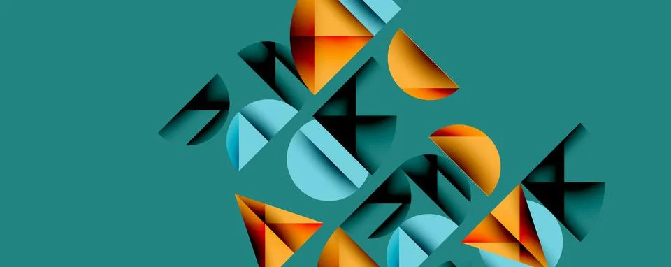 Abstract geometric background with layered gradient shapes forming dynamic Stock-Illustration