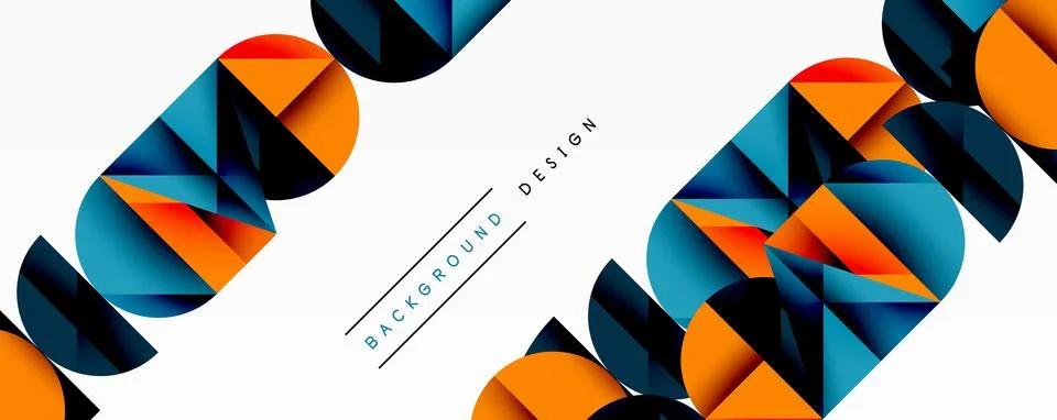 Abstract geometric background with layered gradient shapes forming dynamic Stock-Illustration
