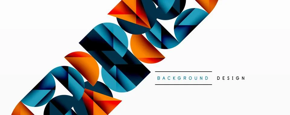 Abstract geometric background with layered gradient shapes forming dynamic Stock-Illustration