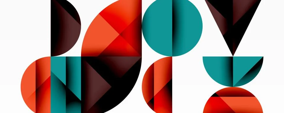 Abstract geometric background with layered gradient shapes forming dynamic Stock-Illustration