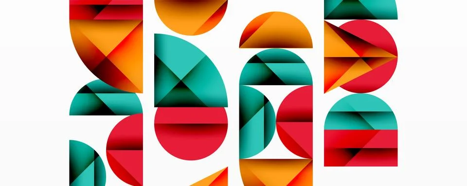 Abstract geometric background with layered gradient shapes forming dynamic Stock-Illustration