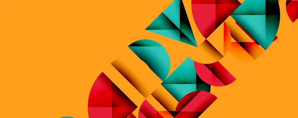 Abstract geometric background with layered gradient shapes forming dynamic Stock Illustration