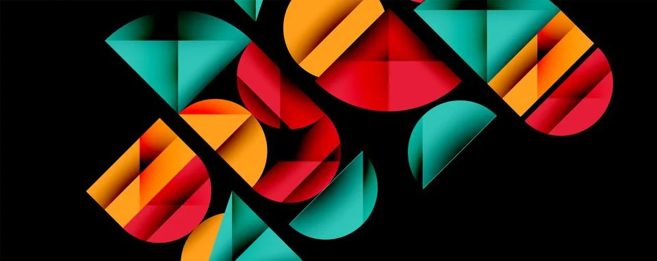 Abstract geometric background with layered gradient shapes forming dynamic Stock-Illustration