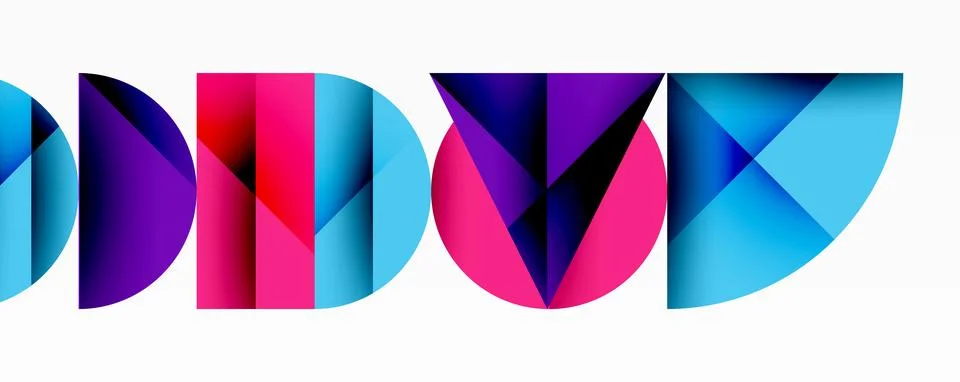 Abstract geometric background with layered gradient shapes forming dynamic Stock Illustration