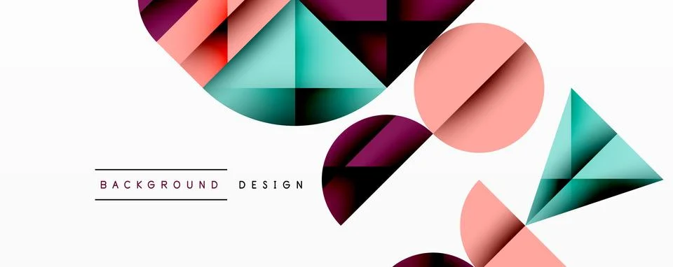 Abstract geometric background with layered gradient shapes forming dynamic Stock Illustration