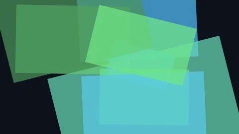 Abstract geometric background with layered green and blue squares Stock Footage 325770739