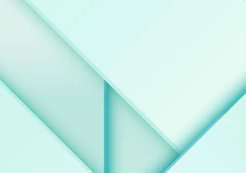Abstract geometric background with layered mint green shapes and 3d shadows.. 库存插图