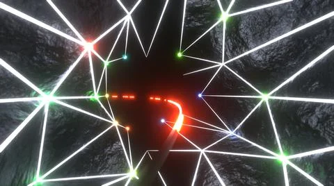 Abstract geometric background with lines, glow. Tunnel texture futuristic dig 스톡 일러스트