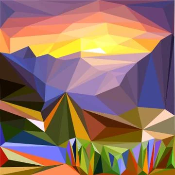 Abstract geometric background low poly mosaic style Stock Illustration