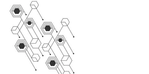 Abstract geometric background made of lines. Isometric squares. Stock Illustration