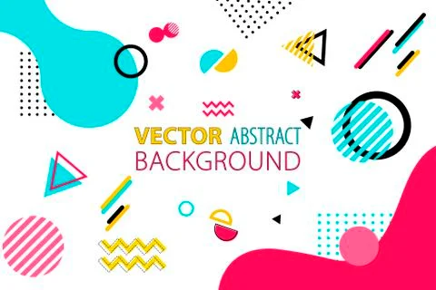 Abstract Geometric Background Memphis Style Stock Illustration