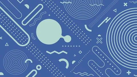 Abstract geometric background in memphis style dynamic light blue shapes co.. イラスト素材