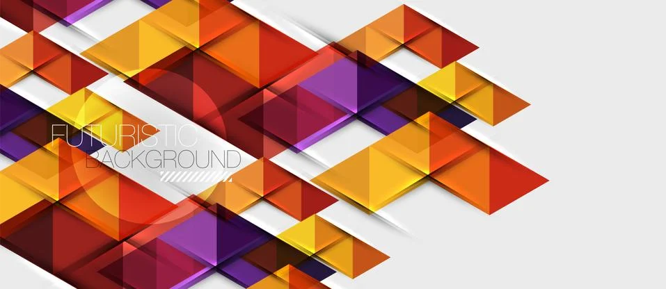 Abstract geometric background. Modern overlapping triangles. Unusual color Stock Illustration