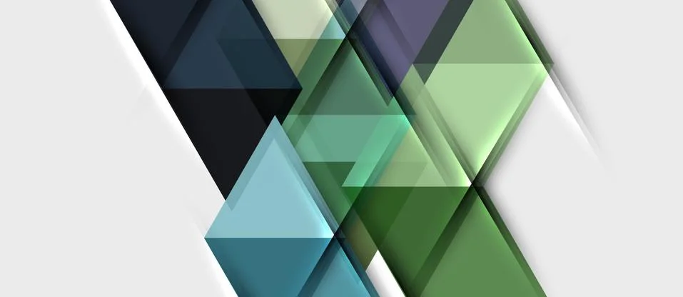 Abstract geometric background. Modern overlapping triangles. Unusual color Stock Illustration
