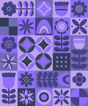 Abstract geometric background. Modern repeatable monochrome purple pattern .. 스톡 일러스트