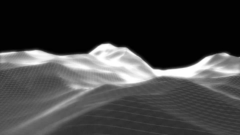 Abstract geometric background with moving digital landscape or waves. Stock Footage 112323014