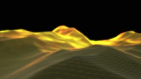 Abstract geometric background with moving digital landscape or waves. Stock Footage 112323226