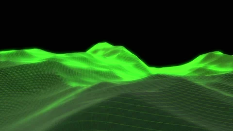 Abstract geometric background with moving digital landscape or waves. Stock Footage 112323350