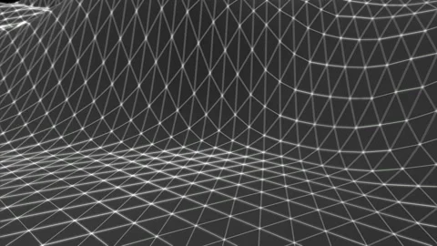 Abstract geometric background with moving digital landscape or waves. Stock Footage 112323751