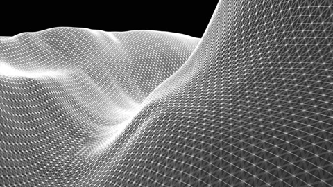 Abstract geometric background with moving digital landscape or waves. Stock Footage 112324413