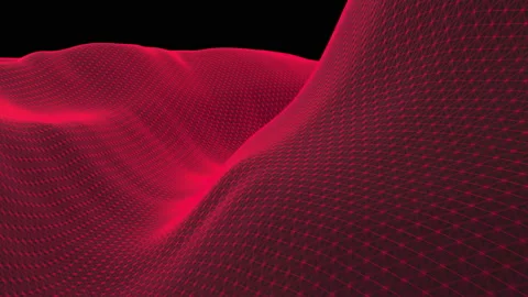 Abstract geometric background with moving digital landscape or waves. Stock Footage 112324576