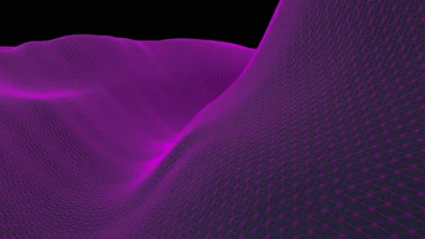 Abstract geometric background with moving digital landscape or waves. Stock Footage 112324760