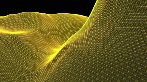 Abstract geometric background with moving digital landscape or waves. Stock Footage 112324775