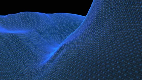 Abstract geometric background with moving digital landscape or waves. Stock Footage 112325000