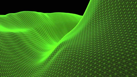 Abstract geometric background with moving digital landscape or waves. Stock Footage 112325051