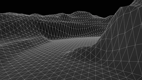 Abstract geometric background with moving digital landscape or waves. Stock Footage 112325188